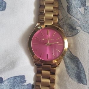 Michael Kors watch with pink face